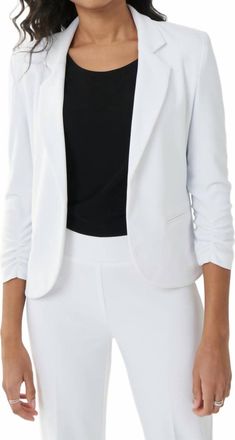 Joseph Ribkoff Quarter Sleeve Blazer In White