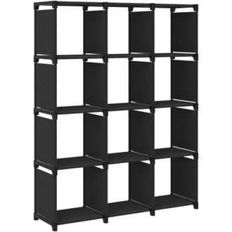 vidaXL Estanter&iacute;a De 12 Cubos De Tela Negra 103x30x141 Cm Vidaxl