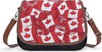 Generic Waving Canadian Canada Flags Fashion Womens Crossbody Bags Novelty Handbag Shoulder Bag Purse