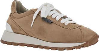 Brunello Cucinelli Womens Low Top Sneaker Brown Suede Calf Leather Trainers