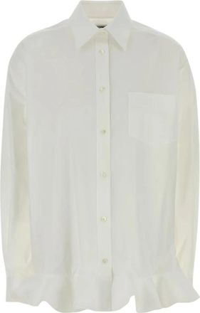 Moschino Camicia - Dames - Overhemden - Wit - S - Katoen - Overhemden