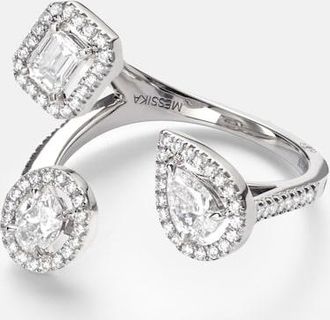 Messika My Twin Trilogy 18kt white gold ring with diamonds