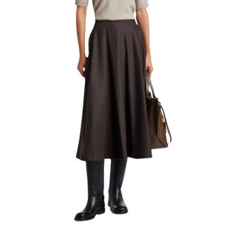 Max Mara Falda larga de franela de lana - Skirts - Mujer - Marr&oacute;n - S