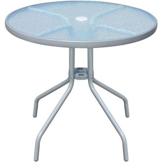 vidaXL Furniture Limited - Mesa De Jard&iacute;n Bistro De Acero Gris 80x71 Cm