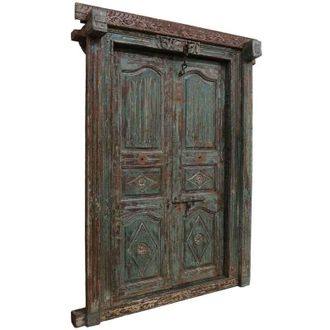 Wanderlust Deco Puerta De Madera Marron 160x27x216h Cm