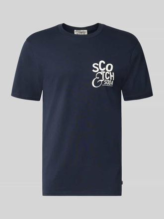 Scotch & Soda Regular Fit T-Shirt mit Logo-Print in Marine, Gr&ouml;&szlig;e XXL
