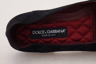 Dolce & Gabbana Mens Black Suede Gold Cross Slip On Loafers Shoes
