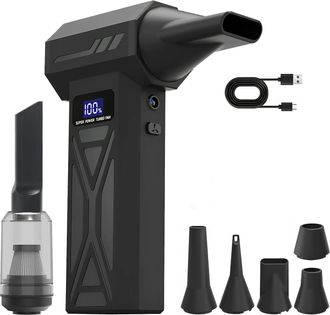 OEM Soplador De Aire Comprimido Con Linterna, 150.000 Rpm, 4 Velocidades. Soplador El&eacute;ctrico Con Pantalla Y Boquillas Multiusos Para Teclados, Exteriores,