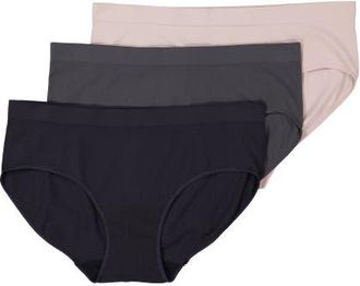 BraBar/Boutique Comfy Undies - Midi Bikini in Black/asphalt/mushroom at Nordstrom, Size Small/medium