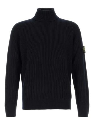 Stone Island Geribbelde coltrui - Blauw