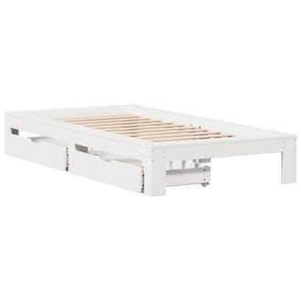 Berkfield Home Full Bed Frame without Mattress White 90x200 cm Solid Wood Pine