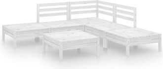 vidaXL Juego de muebles de jardín 6 piezas madera maciza pino blanco Vidaxl