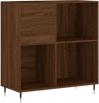 vidaXL Record Cabinet Brown Oak 84.5x38x89 cm Engineered Wood vidaXL