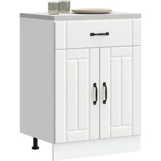 vidaXL Base da Cucina Lucca Bianco in Legno Multistrato - Vidaxl