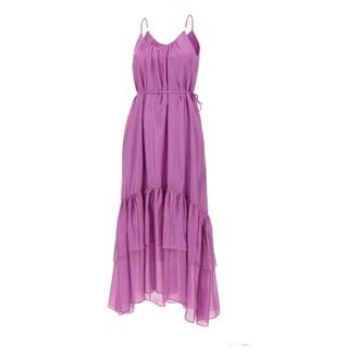 Liu Jo Tiered Ruffle Maxi Dress - Dames - Maxi kleedjes - Roze - L - Kleedjes