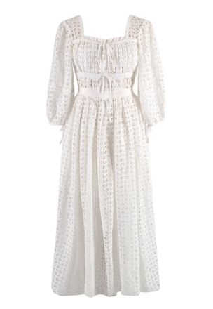 Self Portrait White Broderie Anglaise Dress Size XS