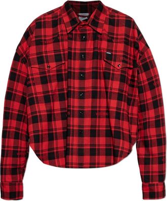 VETEMENTS Geruit overhemd met borstzak - Heren - Casual Overhemden - Rood - M - Katoen - Overhemden