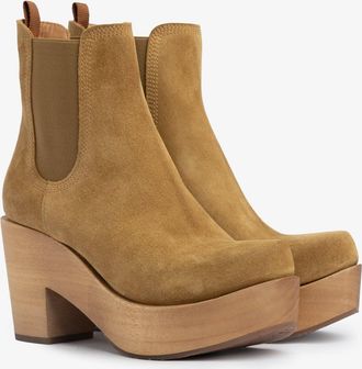 Pedro Garcia Midi heel chealse boot in brown suede | Dalmi | Fall winter 25 | PEDRO GARCIA