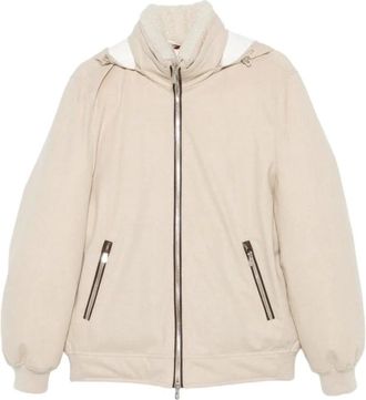 Brunello Cucinelli Chaqueta de plum&oacute;n de franela de lana bonded - Jackets - Hombre - Beige - L