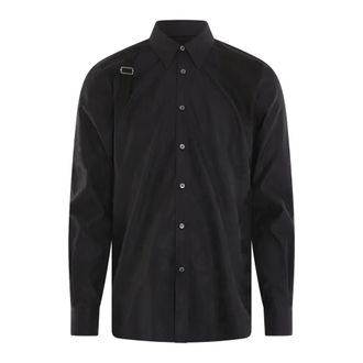 Alexander McQueen Casual Shirts, male, Black, M, Contrast Harness Shirt