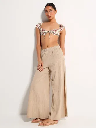 Simons Womens Side-slit wide-leg pant