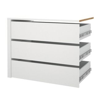 ebuy24 Cajonera catania 3 cajones armario 87cm a 180cm blanco