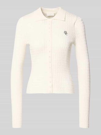 LeGer By Lena Gercke Cardigan mit Logo-Stitching Modell Manolja in Offwhite, Gr&ouml;&szlig;e 34