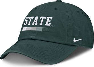 Nike Michigan State Primetime Campus Club Nike Mens College Adjustable Hat in Green | NC013EYMST-2GH