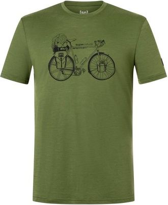 super.natural Wander Wheel Tee Merinoshirt f&uuml;r Herren | oliv