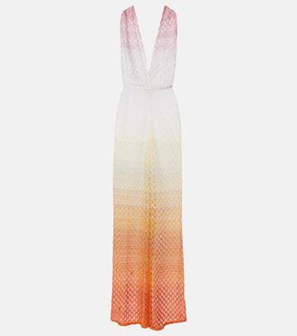 Missoni Open-knit lam&eacute; jumpsuit