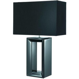 Searchlight Searchlight - Mirror - 1 Light Table Lamp Black Mirror with Shade, E27