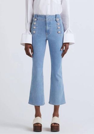 Derek Lam Robertson High Rise Crop Flare Jeans In Dover Light