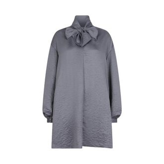 Dante6 Leigh Bow Dress - Dames - Jurken - Grijs - Maat: XS Satijn