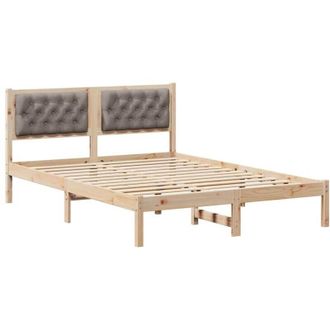 vidaXL Estructura De Cama Taup&eacute; 140 X 200 Cm Madera De Pino Macizo Vidaxl