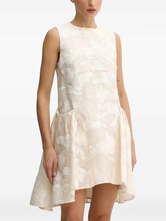 Stine Goya floral sleeveless mini dress - women - Acrylic/Polyester/Polyamide - L - Neutrals