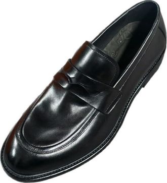 Generic Mens British Style Loafers Slip On Breathable Leather Shoes Premium Comfort Casual for Business Commute and Office Wear(7.5) Black