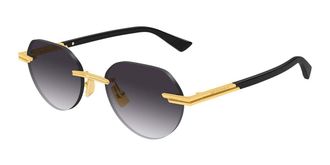 Bottega Veneta BV1379S 001 Mens Sunglasses Gold Size 51