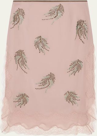 16Arlington Liri Embellished Silk Midi Skirt