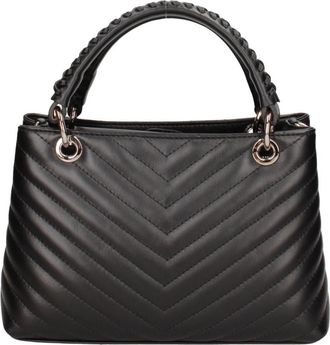 John Richmond Gewatteerde Chevron Handtas - Dames - Handtassen - Zwart - ONE Size - Katoen - Tassen