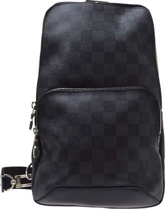 Louis Vuitton Avenue Sling Damier Graphite Black Canvas Handbag (Pre-Owned)