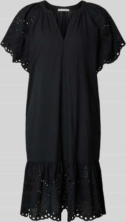 Christian Berg Relaxed Fit Minikleid mit floraler Lochstickerei in Black, Gr&ouml;&szlig;e 40