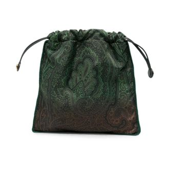 Etro Kalispera Small Bucket Bag - Dames - Tassen - Groen - Maat: ONE Size Zijde