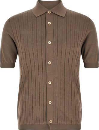 Brunello Cucinelli Brown Cotton Mens Blouse