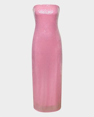 Hutch Elena Strapless Sequin Column Maxi Dress