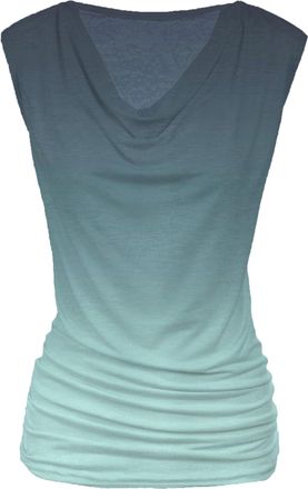 Zeagoo Tank Top for Women Trendy Going Out Tops Sleeveless Shirts Ruched Business Casual Basic Tunic Tops, Blue Gradient, L