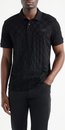 BOSS Porsche Spirit 70 Logo Jacquard Polo in Black at Nordstrom, Size X-Large