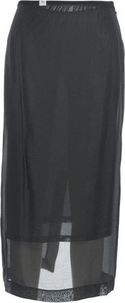 8pm Flowing Midi Skirt With Semi-Transparent Overlay And Lace Hem