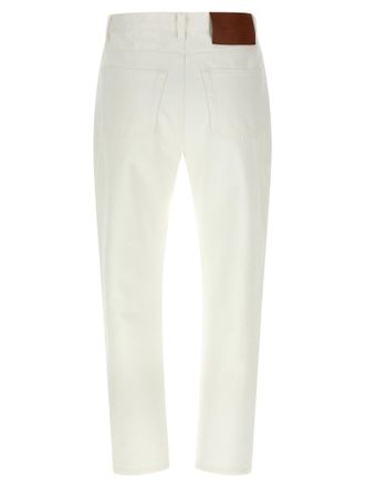 Victoria Beckham High-Waisted Straight-Leg Cotton Jeans - White