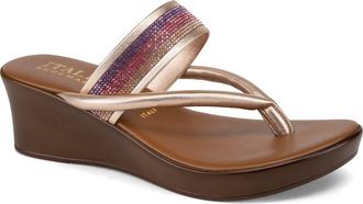 Italian Shoemakers Jaylin Pavé Crystal Wedge Sandal in Fuschia at Nordstrom Rack, Size 10