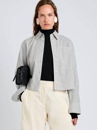 Proenza Schouler Olive Shirt In Grey Multi